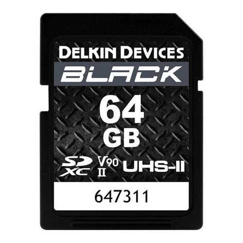Delkin Devices V90 64GB BLACK UHS-II SDXC Memory Card