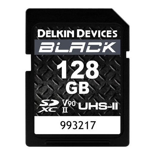 Delkin Devices V90 128GB BLACK UHS-II SDXC Memory Card