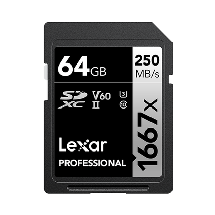 Lexar Professional 1667x 64GB SDXC UHS-II Card SILVER Series