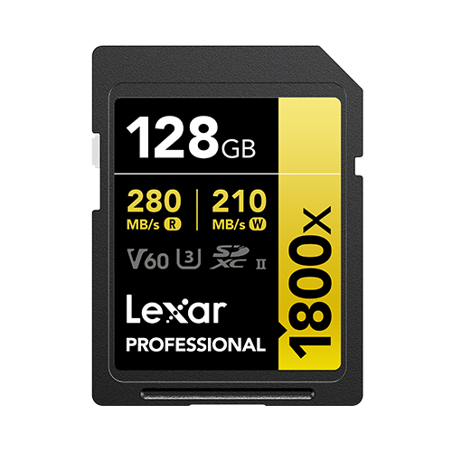 Lexar Professional 1800x 128GB SDXC UHS-II Card GOLD Series