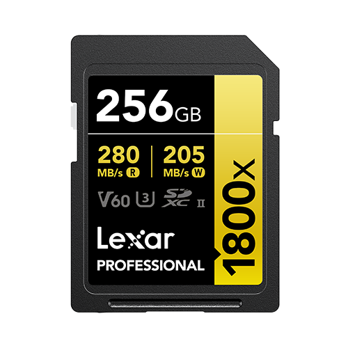 Lexar Professional 1800x 256GB SDXC UHS-II Card GOLD Series