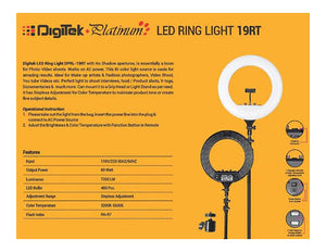 Digitek Platinum DPRL-19RT Professional LED Ring Light
