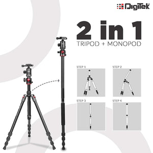 Digitek DTR 520 BH Professional Aluminum Tripod Cum Monopod