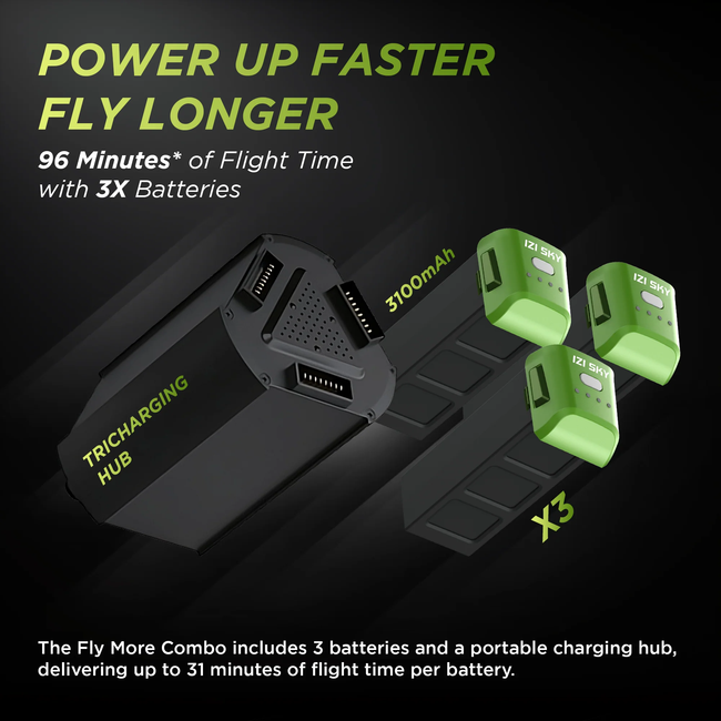 IZI Sky Pro 4K Camera Drone Fly More Combo