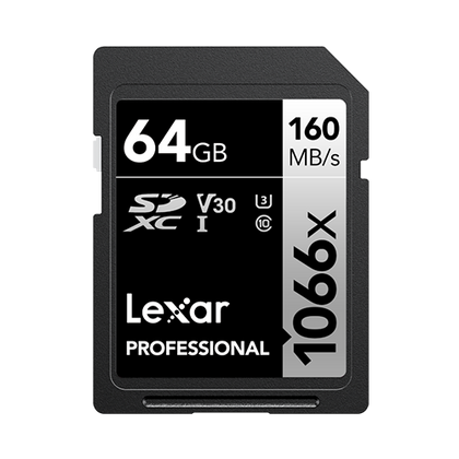 Lexar Professional 1066x 64GB SDXC UHS-I Card SILVER Series