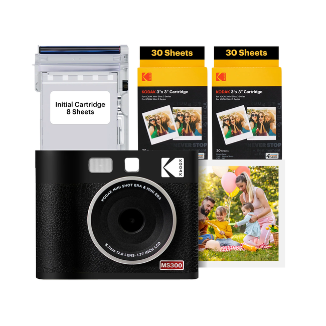 KODAK MS300 MINI SHOT 3 ERA BLACK (3x3) (68 Sheets BNDL)