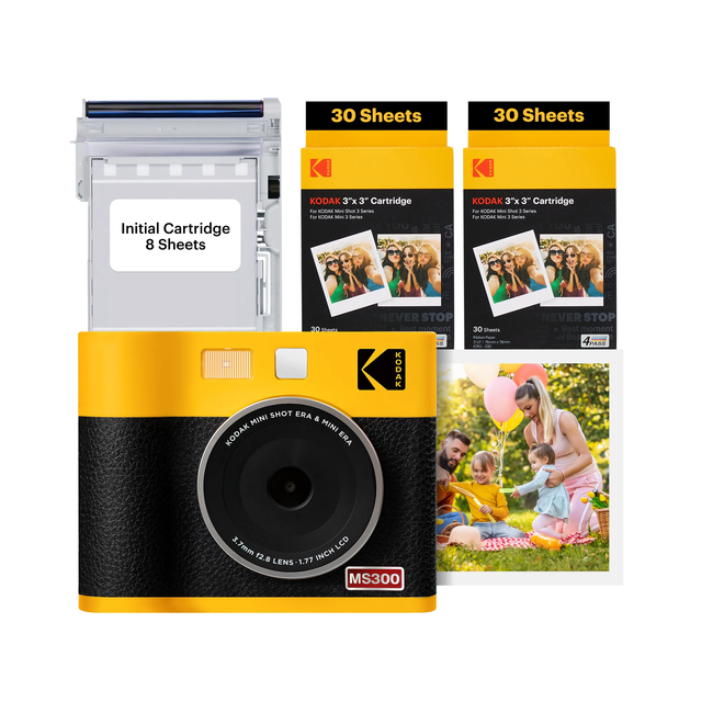 KODAK MS300 MINI SHOT 3 ERA YELLOW (3x3) (68 Sheets BNDL)