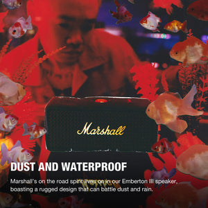 Marshall Emberton III Portable Waterproof Wireless Speaker (Black & Brass)