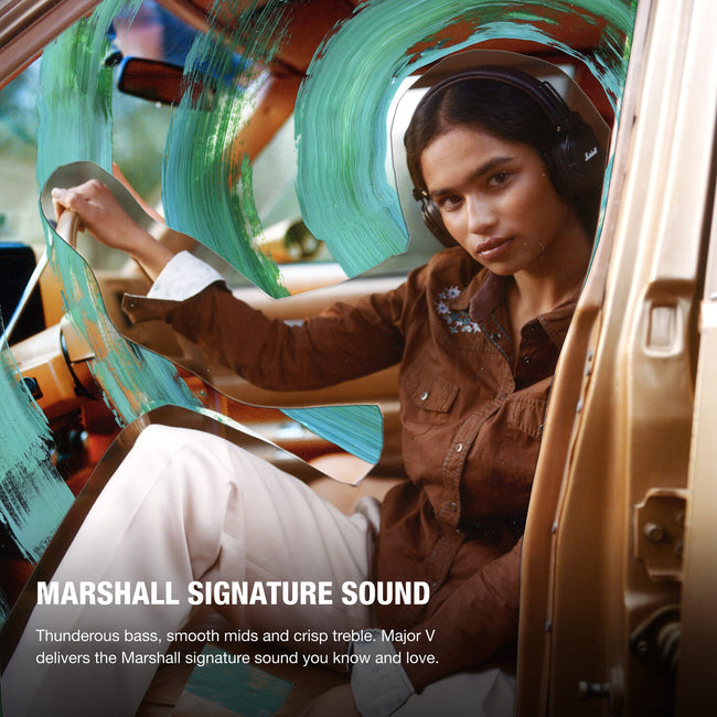 Marshall Major V On-Ear Wireless Bluetooth Headphones (Brown)