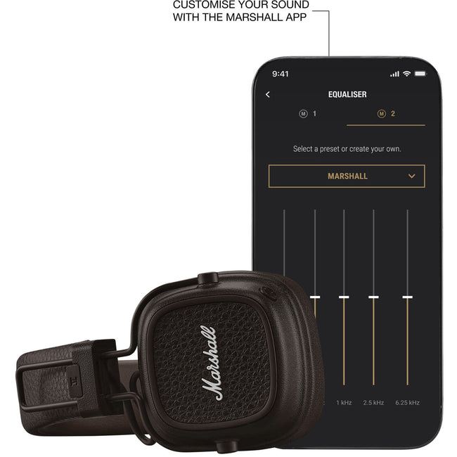 Marshall Major V On-Ear Wireless Bluetooth Headphones (Brown)