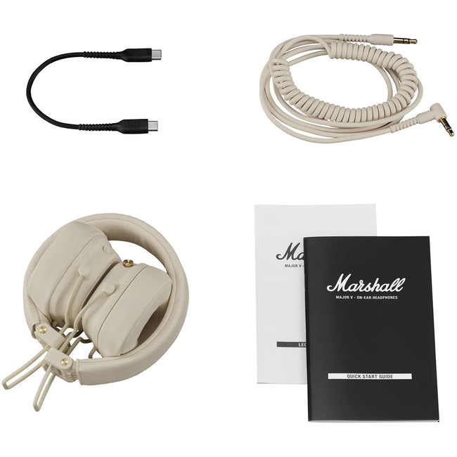 Marshall Major V On-Ear Wireless Bluetooth Headphones (Cream)