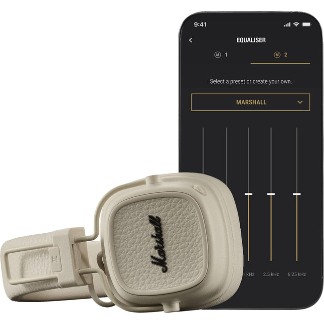 Marshall Major V On-Ear Wireless Bluetooth Headphones (Cream)