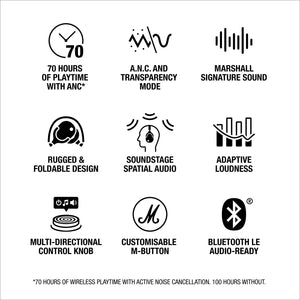 Marshall Monitor III A.N.C Wireless Over-Ear Noise-Canceling Headphones