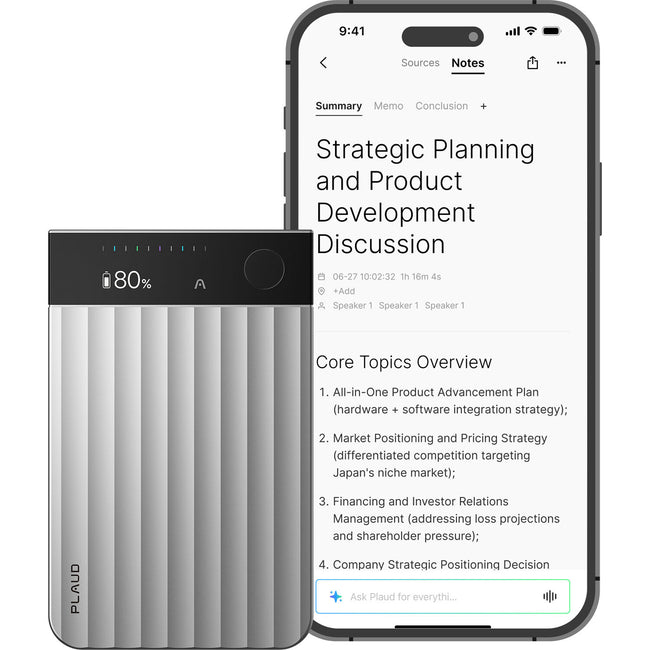 PLAUD AI Plaud Note Pro AI-Powered Transcriber (Silver)