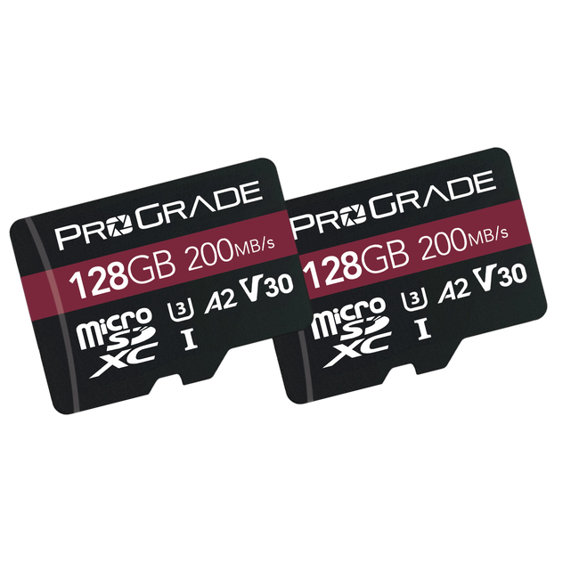 ProGrade Digital 128GB MicroSDXC UHS-1 V30 Memory Card-2 Pack