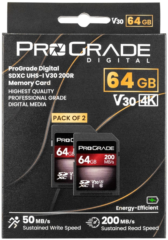 ProGrade Digital 64GB SDXC UHS-1 V30 Memory Card 2 Pack