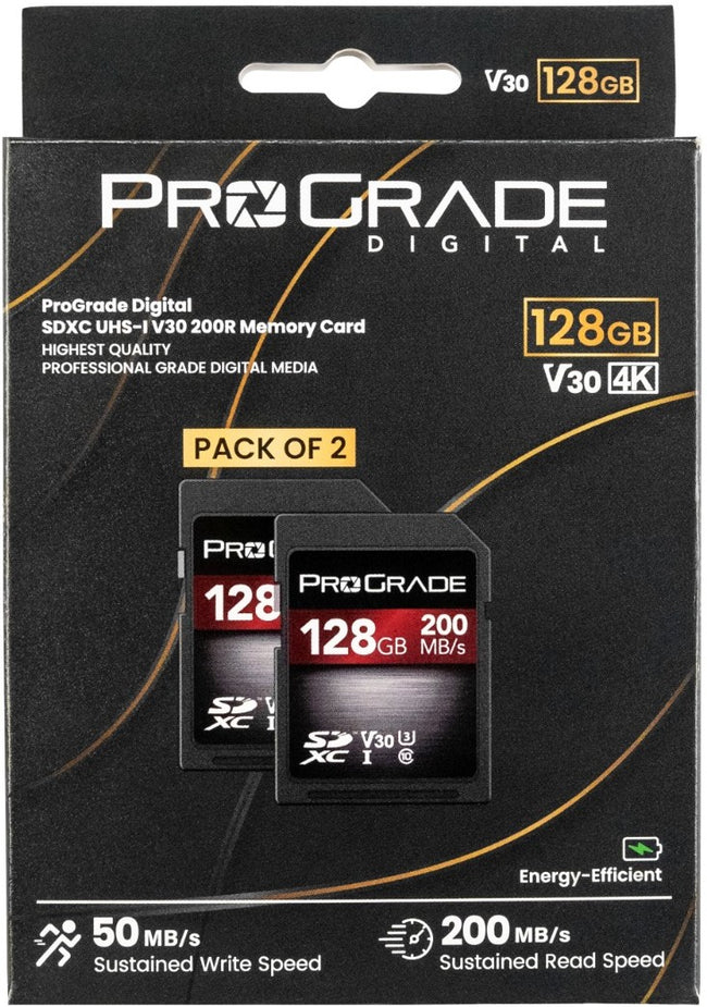 ProGrade Digital 128GB SDXC UHS-1 V30 Memory Card-2 Pack