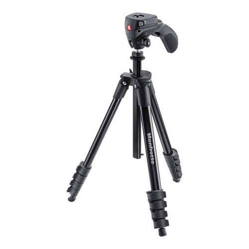 Manfrotto Compact Action Aluminum Tripod (Black) - MKCOMPACTACN-BK